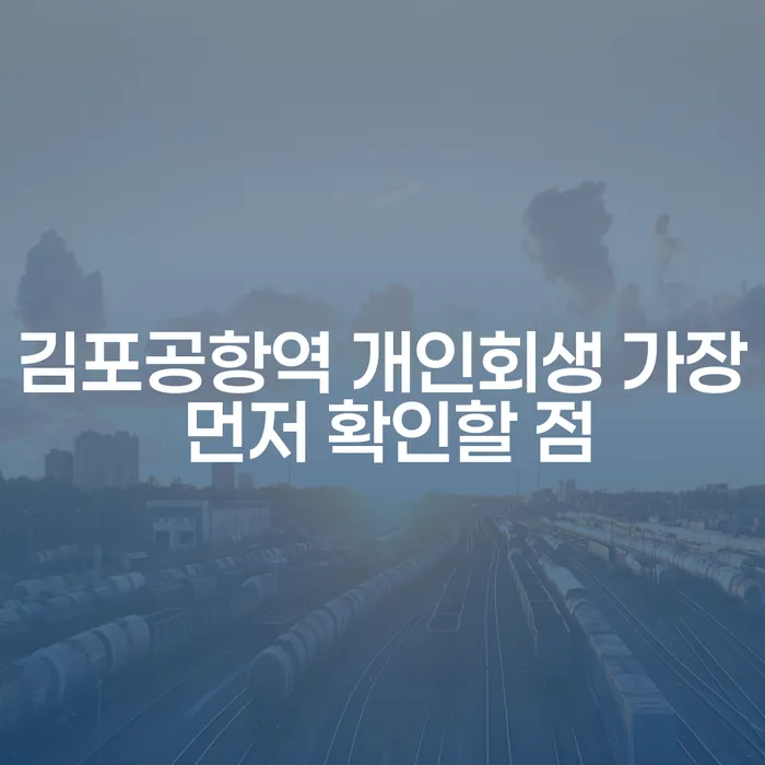 김포공항역 개인회생 가장 먼저 확인할 점