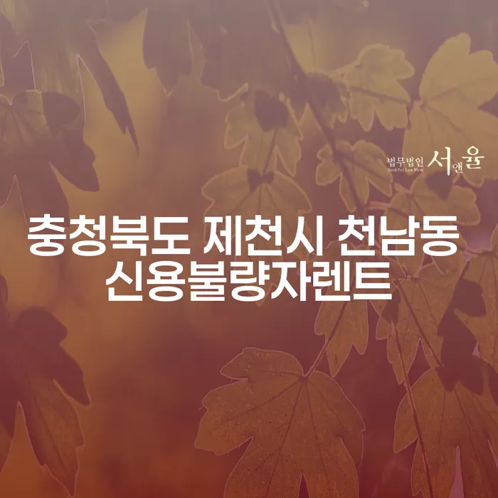 제천시 천남동 신용불량자라면 어떤 선택을 할 수 있을까요?