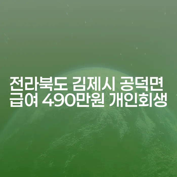 전라북도 김제시 공덕면에서 급여 490만원으로 개인회생을 고려하시나요?