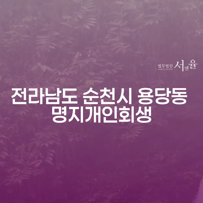 전라남도 순천시 용당동 명지개인회생: 채무 문제 해결을 위한 최적의 선택일까?